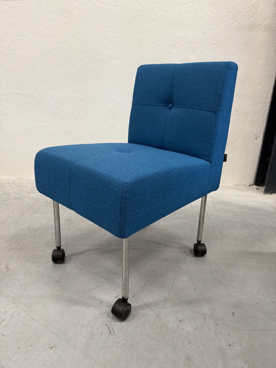 Image 1 of 10 Gelderland 7714 Button sedie su ruote Sedia di design in tessuto