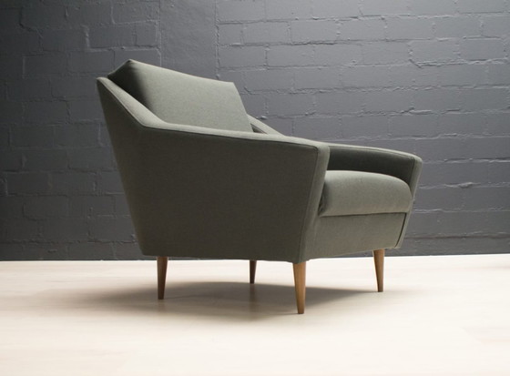 Image 1 of Set di poltrone in legno e tessuto di Eddie Harlis per Hans Kaufeld, anni '60