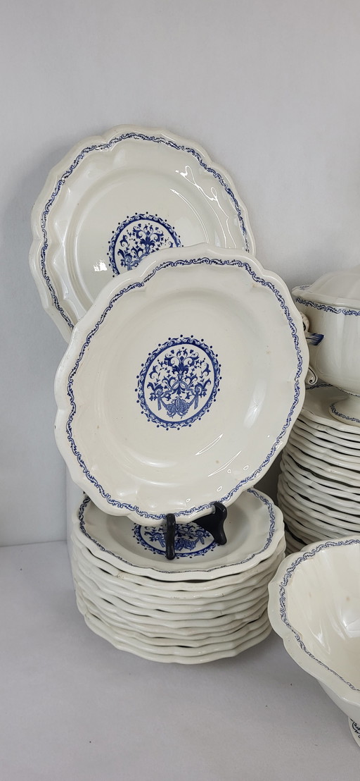Service De Vaisselle Gien Décor Rouen / 56 Teile 1960's