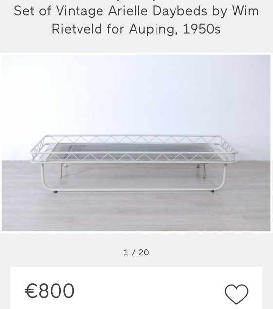 Cama basculante Auping Arielle, diseño de Wim Rietveld – Camas de día, Metal (photo 7 of 7)
