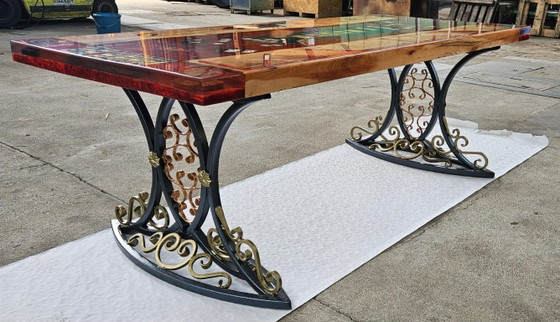 Image 1 of Table de poker en résine époxy
