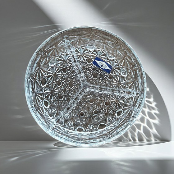 Image 1 of Piatto in vetro trasparente con scomparti vintage Crescendo France