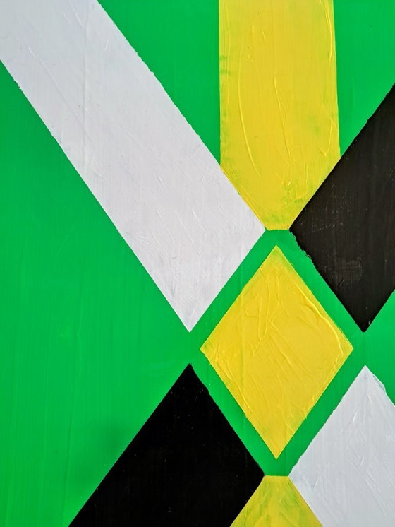 Image 1 of Enzo SAN MARCO - Essential colors on a green background - Artist's painting