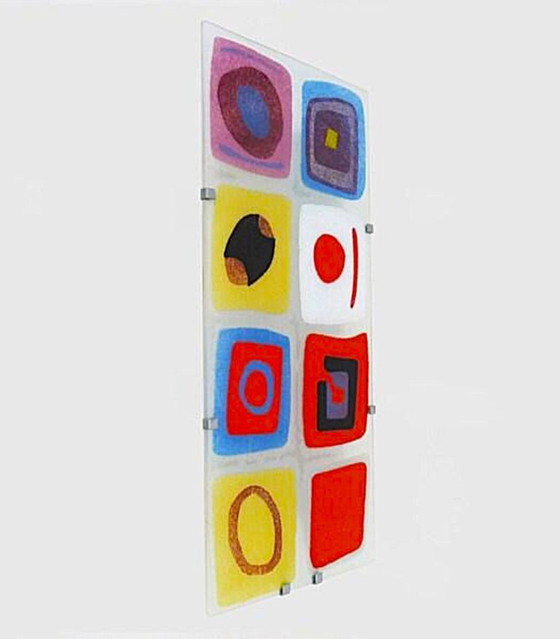 Image 1 of Vintage IKEA GYLLEN Wandleuchte - Geometrisches Glas - Julia Treutiger, 1990er Pop Art