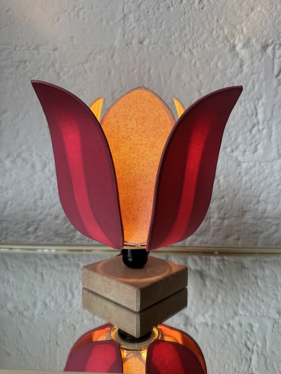 Image 1 of Vintage Lotus Flower Lamp