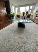 Vierkante glazen salontafel