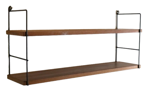 Wandregal mit Holzböden 'Hillegersberg' vintage