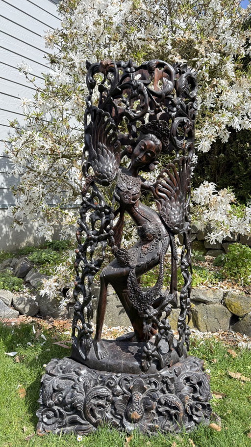 Monumental Balinese Coromandel Statue – 137 cm – Pita Maha Style