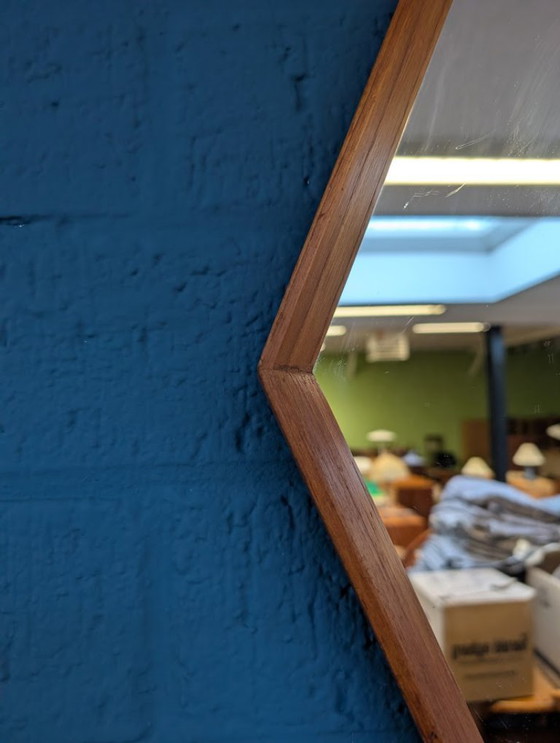 Image 1 of Vintage octagon mirror, Danish, 1960s