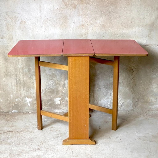 Vintage 1980s red Formica folding table