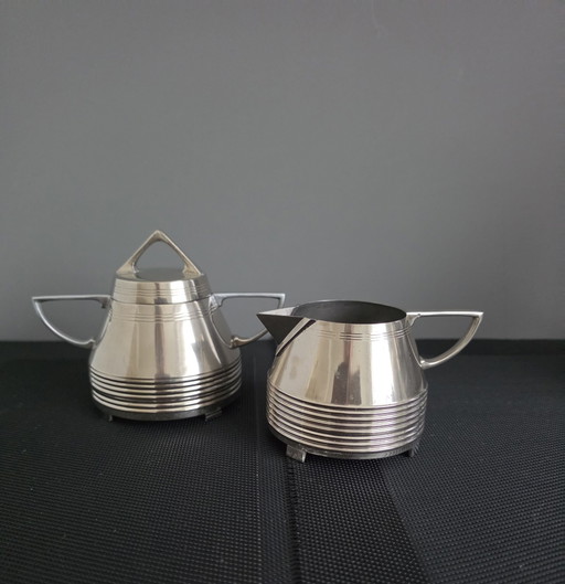 Jarra de leche y azucarero Art Déco
