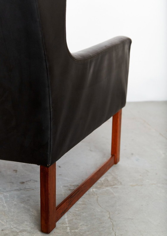 Image 1 of Sedia e poggiapiedi wingback vintage di Rudolf Glatzel per Kill International, 1960