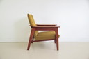 wooden vintage armchair green upholstery