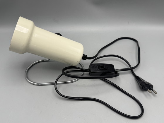 Image 1 of Projecteur vintage crème avec base chromée