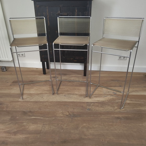 Image 1 of 3 chaises de bar Spaghetti vintage par Giandomenico Belotti pour Alias, 1970
