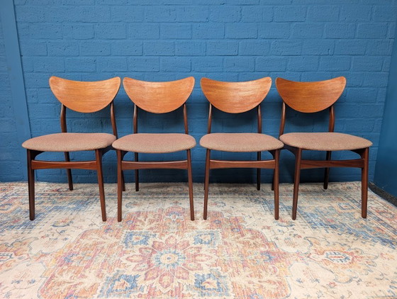 Image 1 of 4 chaises danoises vintage, années 1960
