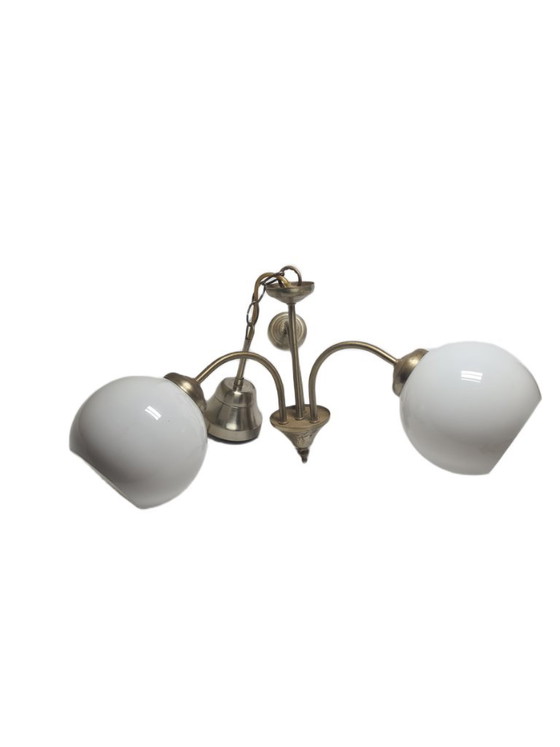 Lampadario in stile Art Déco, Polonia, anni '70 – Glass, Metal (photo 4 of 8)