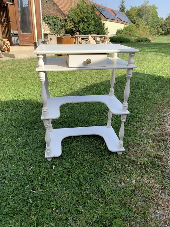 Small Hungarian White Side Table, 1960s (photo 2 of 5)
