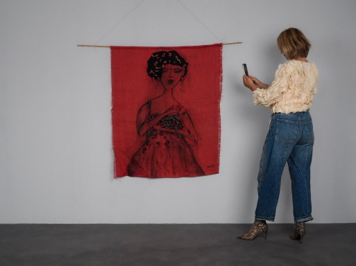 “Singer” Textile Wall Hanging by Mathilde Renes, Netherlands, 2019 – wanddecoratie (photo 2 of 9)