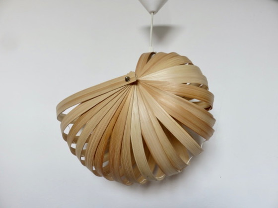 Image 1 of Lámpara colgante escandinava hecha de listones curvados de abedul, años 90