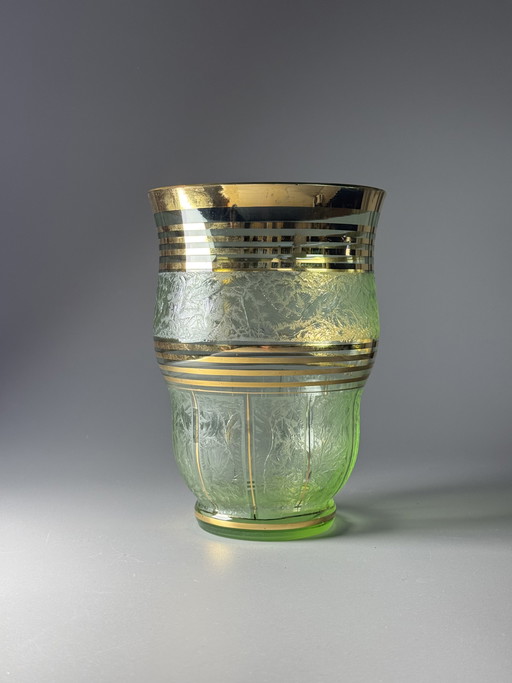 Jarrón Art Déco “Rubí” - de Paul Heller (firmado) - De Rupel Boom, Bélgica, ca. 1940