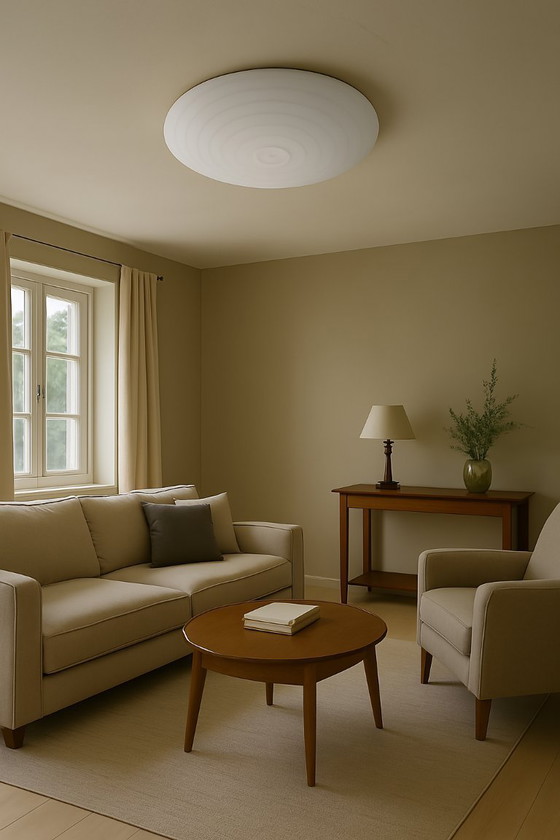 Image 1 of Vintage Italiaanse Murano glazen plafoniera plafondlamp groot