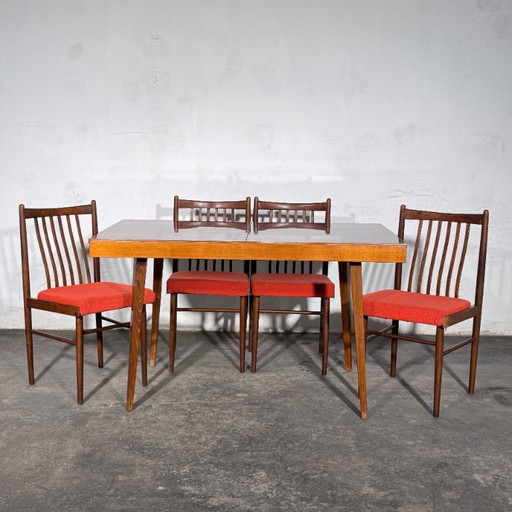 Set van 4 Tatra Nabytok eetkamerstoelen, jaren 60 – Textile (photo 2 of 14)
