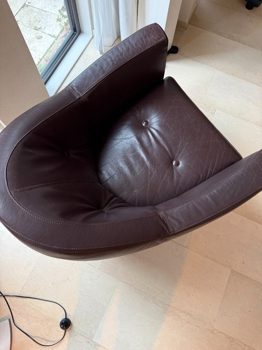 Sillones de cuero marrón Leolux - juego de 2