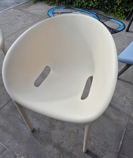 Image 1 of 7x Driade Soft Egg stoelen – Philippe Starck – wit – made in Italy