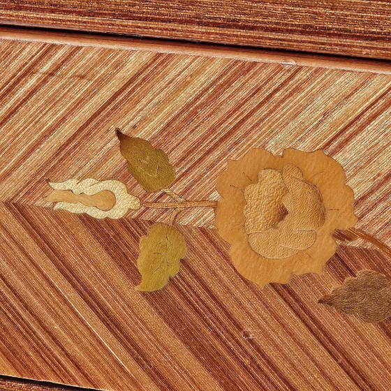 Image 1 of VALENTINES OFFER - French Mid Century Nightstand-French Vintage Bedside Table-High Gloss Finish-60s