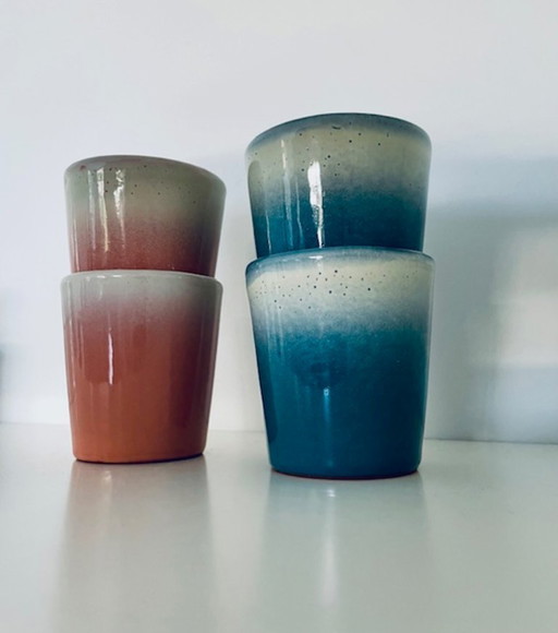 Stylish set of 4 handmade Scandinavian mugs