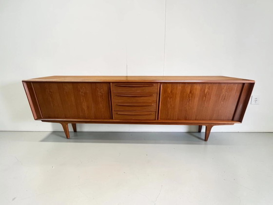 Rare Bernhard Pedersen (BPS-M) Teak Sideboard Model 1560, Denmark 1960s, 250 cm, Tambour Doors, Mid Century (photo 5 of 15)