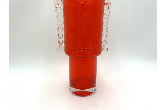 Image 1 of Vaso in vetro vintage rosso, vetreria Tarnów, Polonia, anni '70