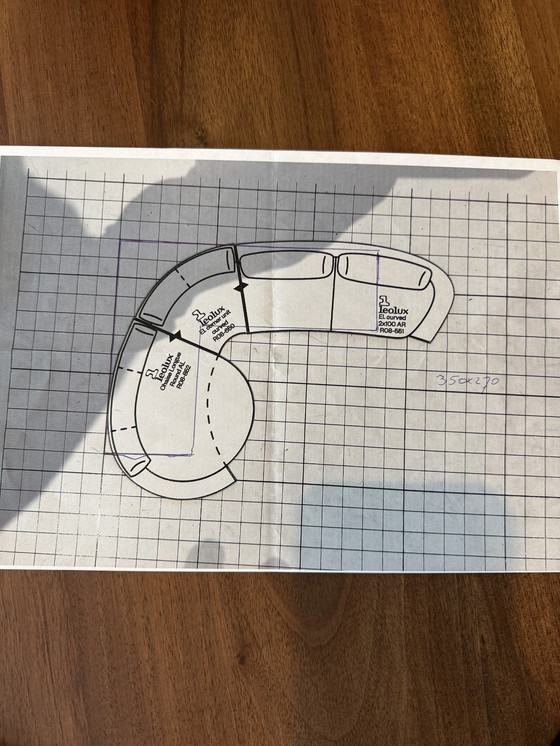 Image 1 of Fantastic Leolux seating group with epoxy legs