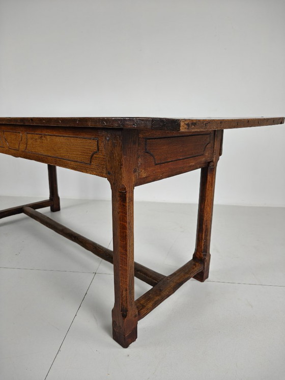 Image 1 of French 18th century dining table – Solid oak, drawers