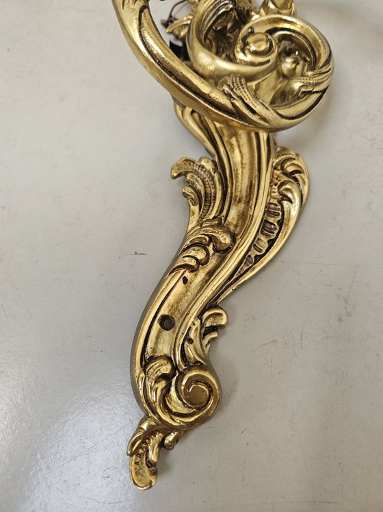 Coppia di esclusive lampade da parete in bronzo in stile Luigi XV, a 3 luci – Applique, Bronze (photo 10 of 14)