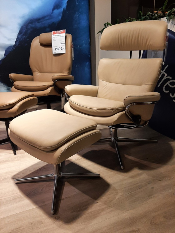 Image 1 of Stressless Rome recliner with ottoman