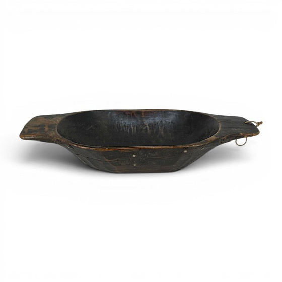Image 1 of Antike handgeschnitzte Holzmulde / Primitive Wabi-Sabi Schale
