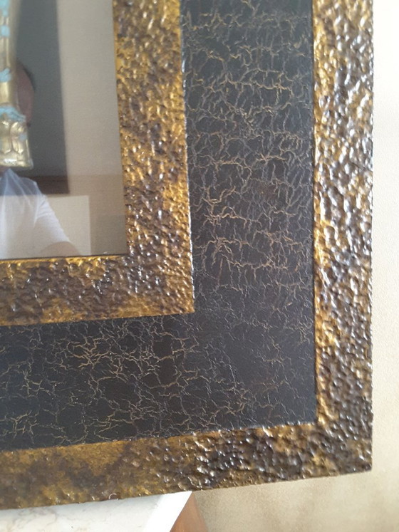 Wall art panel with built-in Buddhas behind glass – Wall decoration, Metal (photo 4 of 5)