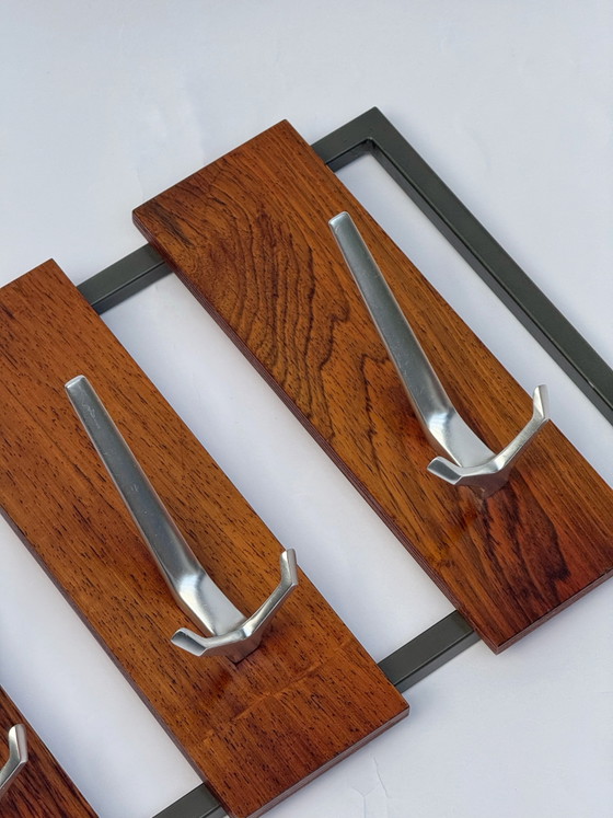 Image 1 of Appendiabiti da parete vintage | Palissandro, legno e cromo | Stile Pasto | Anni '60/'70