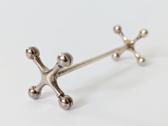 Juego de 4 soportes para cuchillos WMF plateados con forma de Jack, Alemania, década de 1970. (photo 7 of 13)
