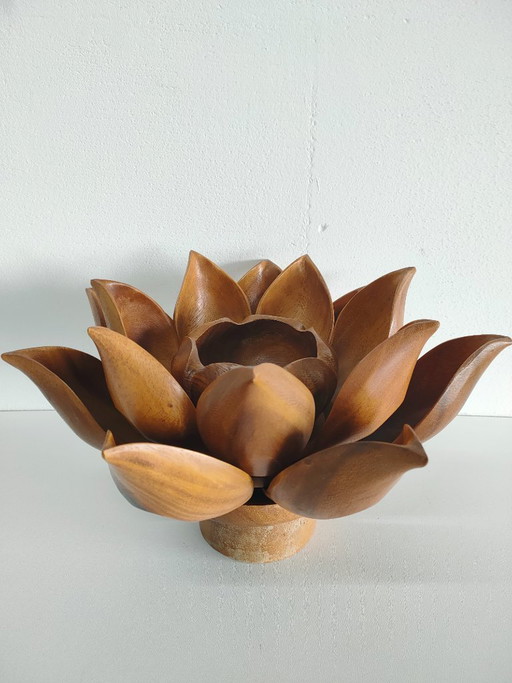 Vintage wooden 'Lotus Flower' appetizer server (appetizer dishes)