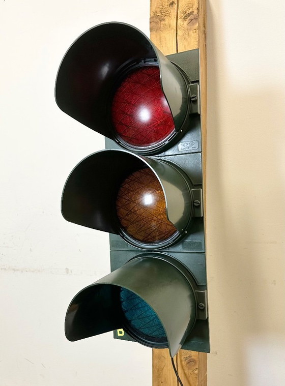 Image 1 of Vintage groene Italiaanse verkeerslichten, jaren 80