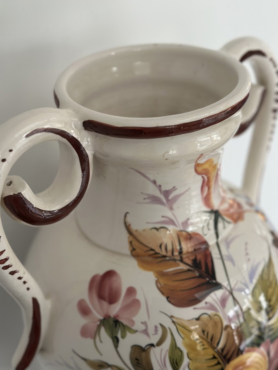 Image 1 of Large hand-painted Italian ceramic amphora – Bassano tradition