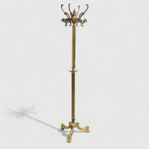 Vintage staande kapstok, garderobe - messing