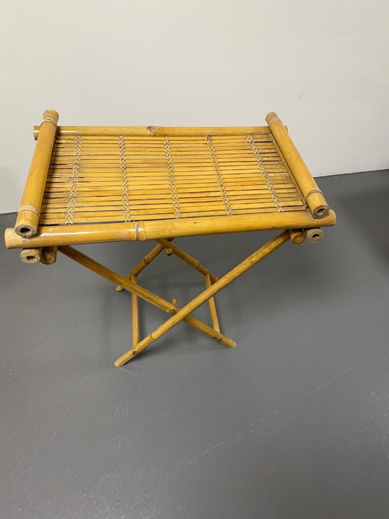 Image 1 of Vintage Bamboo Lamp / Table / Tray / Stool