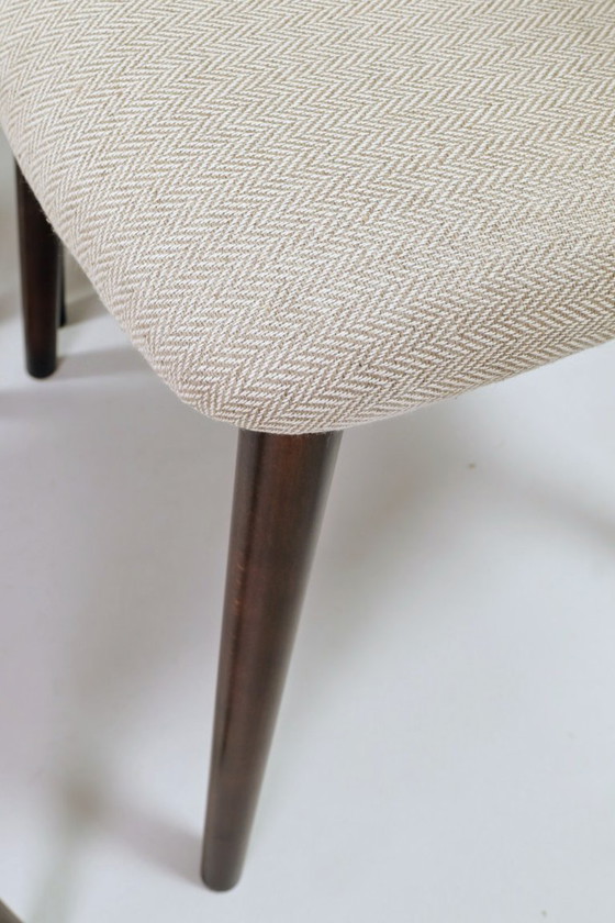 Image 1 of Set di 6 sedie da pranzo scandinave con motivo a spina di pesce tradizionale