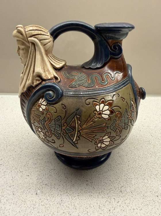 Majolika-Krug im ägyptischen Stil, um 1880. Gerbing & Stephan – Gerbing&Stephan, Dekorative Objekte, Ceramic (photo 3 of 15)