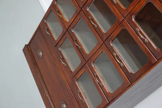 Image 1 of Englischer Kurzwarenschrank mit Glasschubladen, ca. 1930er Jahre