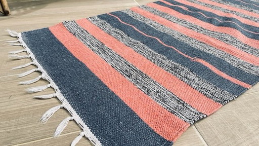 Cotton Kilim rug 1980s